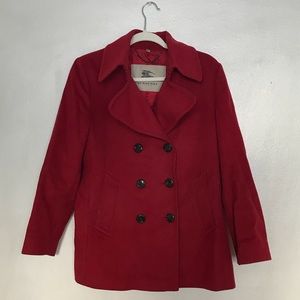 Burberry Red Pea Coat